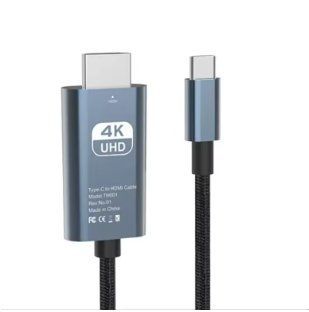 Кабель Type-C to HDMI кабель 4K 2м (Алюмінієвий корпус, 3D, 4K) 2556752641 фото