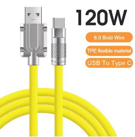 Силіконовий кабель Type-C - USB Жовтий(1м) 2496206222 фото