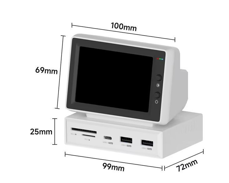 Hagibis 3.5" IPS Mini Dock | Док-станція з мініекраном та підключенням одним кабелем Призначення: універсальна док-станція з 3.5-д 2606655776 фото