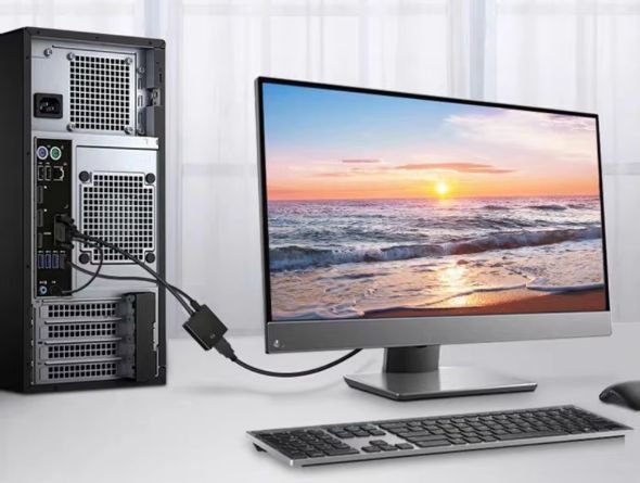 Адаптер-конвертер VGA &rarr; HDMI з аудіовиходом та USB живленням 2500964205 фото