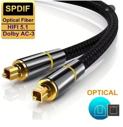 Оптоволоконний кабель (3м Zinc Alloy) для ресивера, CYANMI HIFI 5.1 Digital Optical Audio Cable 2737875637 фото