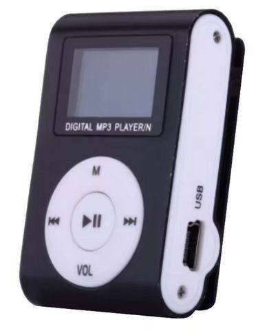 Міні MP3-плеєр портативний музичний програвач з роз'ємом 3,5 мм. Чорний. 2462238555 фото