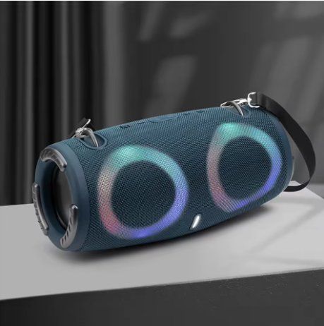 Портативна Bluetooth-колонка 100Вт, RGB-підсвітка, FM, TWS, USB, AUX, 30&times;12&times;12 см Синій 2664247474 фото