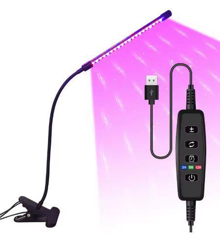 USB LED фітолампа для рослин з таймером (1 модуль, 10 рівнів яскравості, повний спектр) 2737696809 фото
