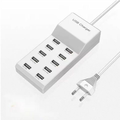 USB-зарядна станція (10-портова ) 50 Вт для кількох пристроїв &ndash; універсальний адаптер для iPhone, Samsung, Xiaomi, Huawei та інших 2451421651 фото