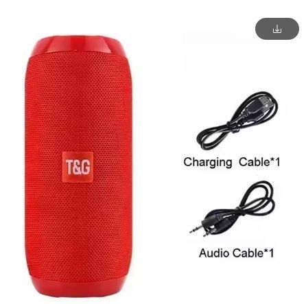 Портативна Bluetooth-колонка з сабвуфером, водозахистом IPX5, FM, TWS, MicroSD, AUX, акумулятором 1200 мА&middot;Червоний 2662792576 фото