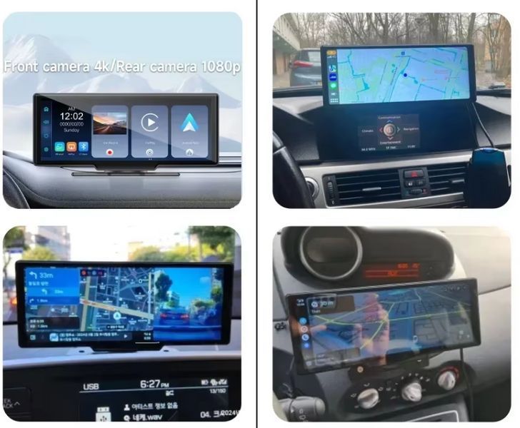 Автомобільний відеореєстратор з сенсорним екраном 10.26" (2 камери, FHD 2160P, сенсорний дисплей, GPS, нічне бачення) Two camear-R 2567458553 фото