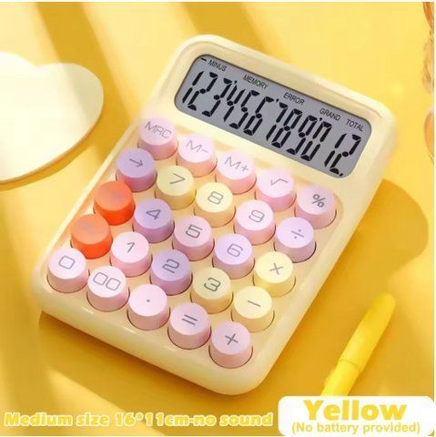 Калькулятор Dopamine Candy Color, 12-розрядний, великий екран, ретро-дизайн, Жовтий (yellow) 2757871822 фото