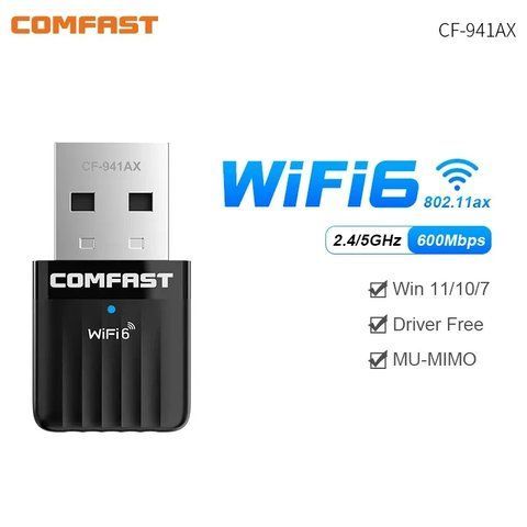 Адаптер мережі CF-941AX Wifi 6 Mini USB для ПК та ноутбуків з підтримкою 2.4 ГГц 2476384158 фото
