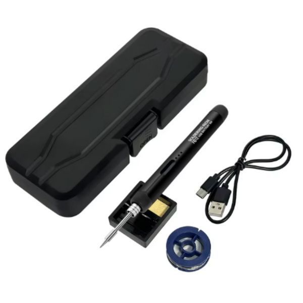 USB-паяльник набір з регульованою температурою, портативний,акумулятор 800 мАг. + флюс + зарядка 2492499835 фото