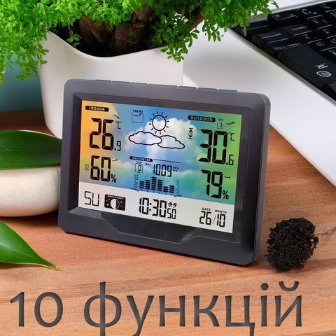 Бездротова метеостанція з великим кольоровим LCD-дисплеєм 2466002683 фото