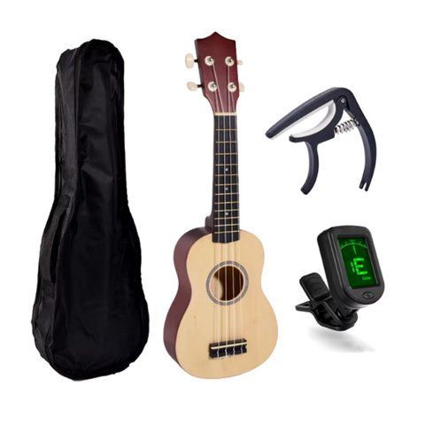 Гавайська гітара для початківців (укулєлє) з сумкою Miwayer Soprano Ukulele 21-дюймова, цифровим тюнером. 2440264670 фото