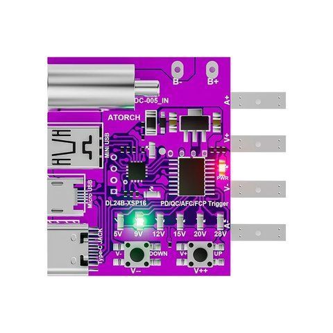 Плата для тестування зарядних пристроїв ATORCH 140 Вт із підтримкою Type-C PD3.1 2477611802 фото
