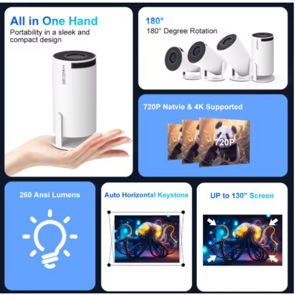 Проектор Magcubic HY300 Pro 4K з Android 11, подвійним WiFi6 &ndash; Домашній кінотеатр із високою роздільною здатністю 2452683186 фото