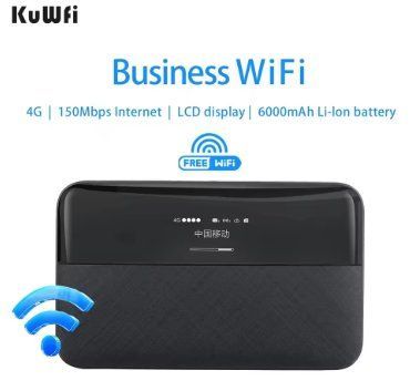 Портативний 4G Wi-Fi роутер KuWFi 150Mbps з SIM-картою та акумулятором 6000 мА&middot;год 2636818738 фото