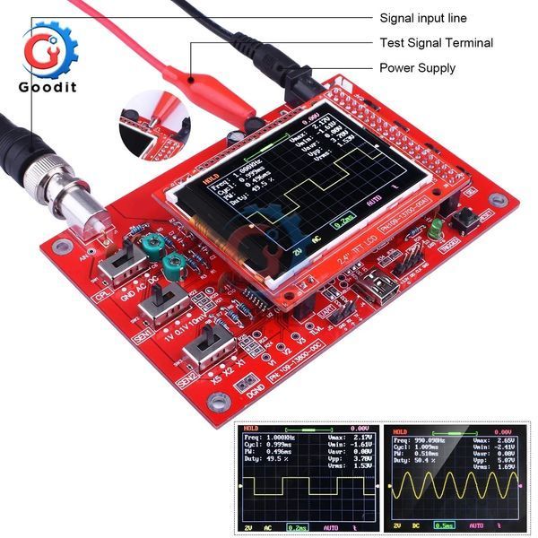 Повний набір для складання цифрового осцилографа з 2.4" TFT LCD екраном та акриловим корпусом 2477617384 фото