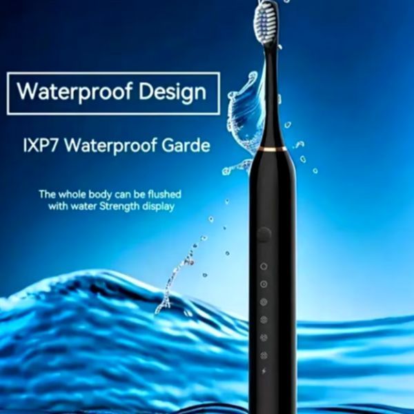 Електрична зубна щітка ультразвукова, 6 режимів, водонепроникна IPX7, USB швидка зарядка автоматична 5a5-9ai фото