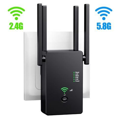 Wi-Fi Репітер (Підсилювач сигналу) VIKEFON 1200Mbps з 4 антенами (чорний) 2556916238 фото