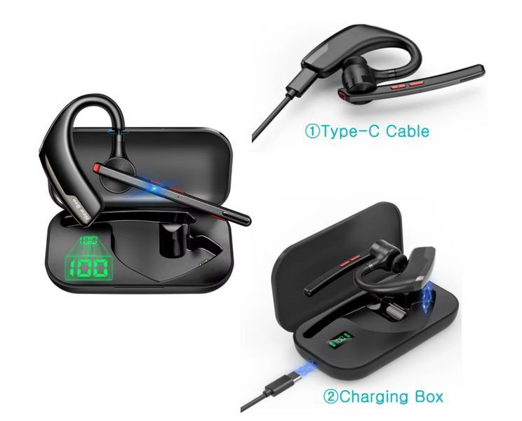 Бездротова Bluetooth гарнітура New Bee M51 5.2 з подвійним мікрофоном, CVC8.0 шумозаглушенням та HIFI звуком (Чорні) 2501031934 фото