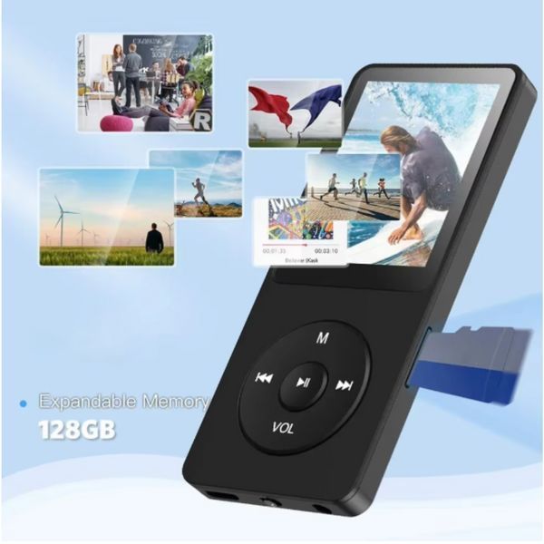 Портативний MP3-плеєр (1,8-дюймовий плеєр Walkmen Type-C Bluetooth 5.4) чорний 2443725636 фото
