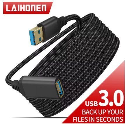 Подовжувач USB LAIHONEN, USB 3.0 мама &ndash; папа, чорний, 3м 2762095479 фото