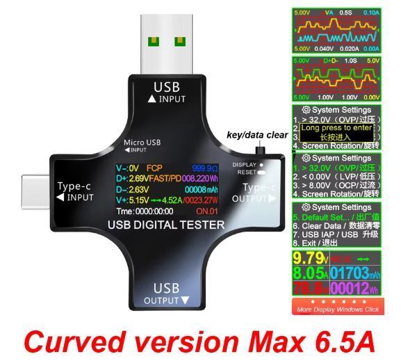 SJAMING SZB USB тестер з Bluetooth Type-C PD, цифровий вольтметр, амперметр, вимірювач напруги а струму USB 2507717118 фото