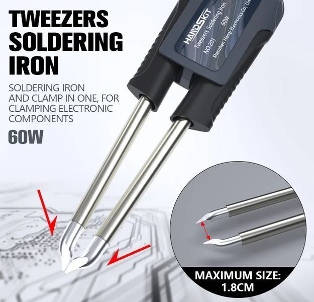 T12 OLED V2.1 Tweezers- Паяльна станція з пінцетом і ручкою (STM32, 5pin, подвійний вихід, авто-сон) 2683643178 фото