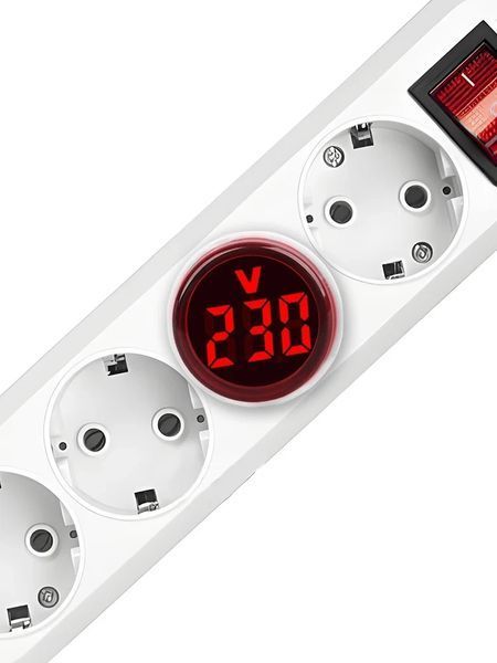 Вольтметр цифровий LED для вимірювання напруги AC 50-500В з EU вилкою Зелений 2476437399 фото