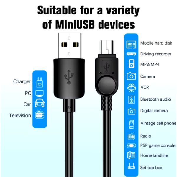 Кабель 2м для передачі даних USB 2.0 (підходить для PS3) 2440579933 фото