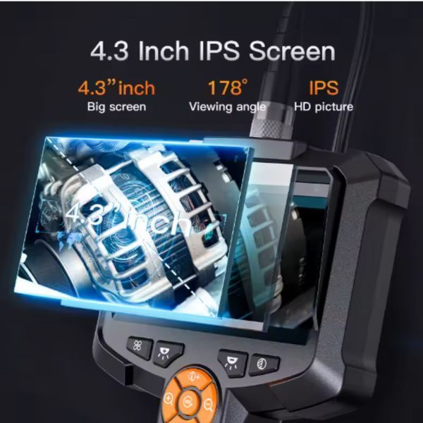 Промислова ендоскопічна камера HD 1080P з 4,3'' IPS екраном, IP67, водонепроникна, з 8-мм лінзою &ndash; для огляду труб та авто 2446953946 фото