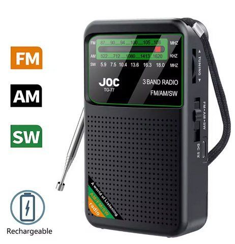 Портативний радіоприймач AM/FM/SW з перезаряджуваною батареєю 2462043424 фото