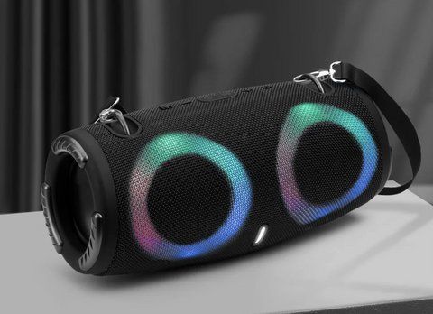Портативна Bluetooth-колонка 100Вт, RGB-підсвітка, FM, TWS, USB, AUX, 30&times;12&times;12 см, чорна 2664245637 фото