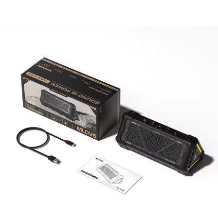 Портативна Bluetooth-колонка MLOVE P3, 40Вт, IP67, RGB-підсвітка, Bluetooth 5.3, microSD, чорна 2664226679 фото