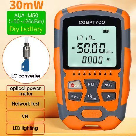 Оптичний тестер COMPTYCO AUA-M50 (4-в-1) | 30 мВт | FC/LC&nbsp;(30MW with FC-LC) 2599092371 фото